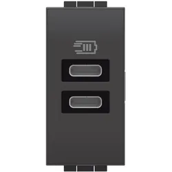 Legrand L4191CC LivingLight USB-Ladesteckdose 1-modulig mit 2x USB-C in der Farbe anthrazit