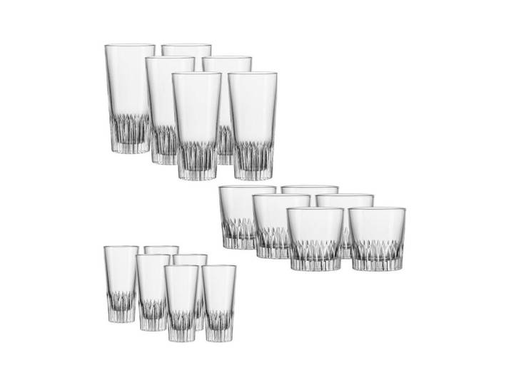 Ritzenhoff Breker Bargläser-Set Bergamo transparent 18-tlg., Transparent, Glas, Gläser, Gläsersets