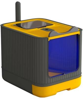 Inspired Finds Pet UV Lights Top Drawer Litter Pan Fully Enclosed With In out Door Control Disinfecting And Deodorizing For Cat Cat Lit vitality Yellow sterilized
