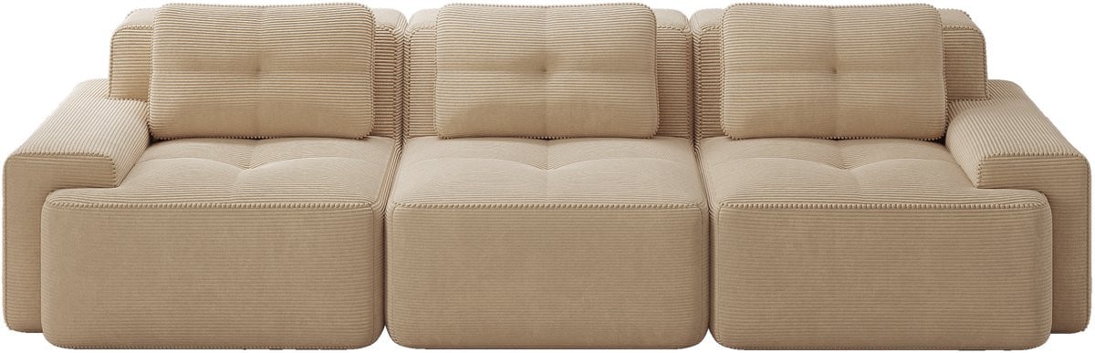 Boneless Wolkenmodule Hoekbank - Corduroy Driezits Bank met Ottoman - Beige