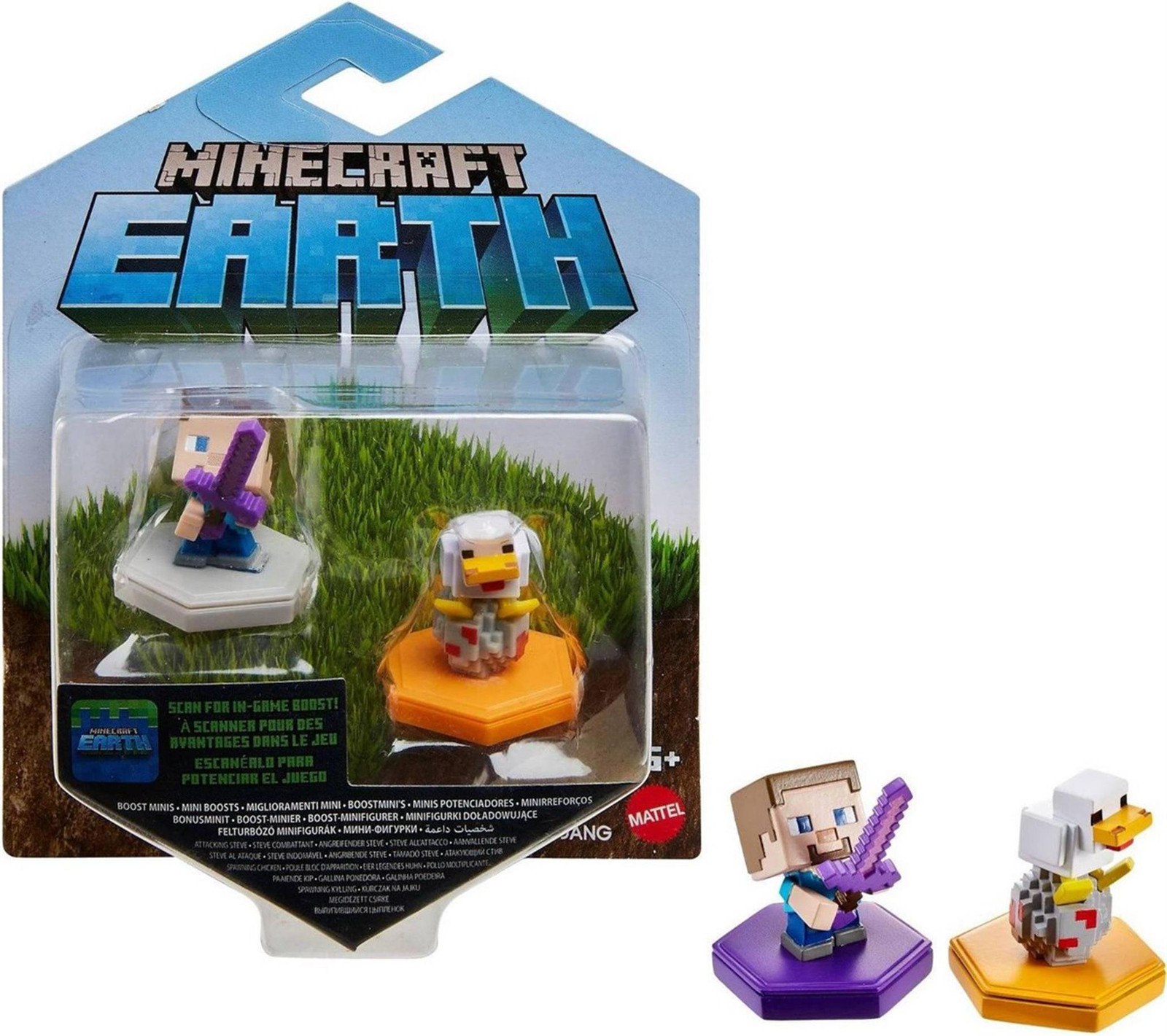Mattel Minecraft Boost Actiefiguurtje Steve met kip