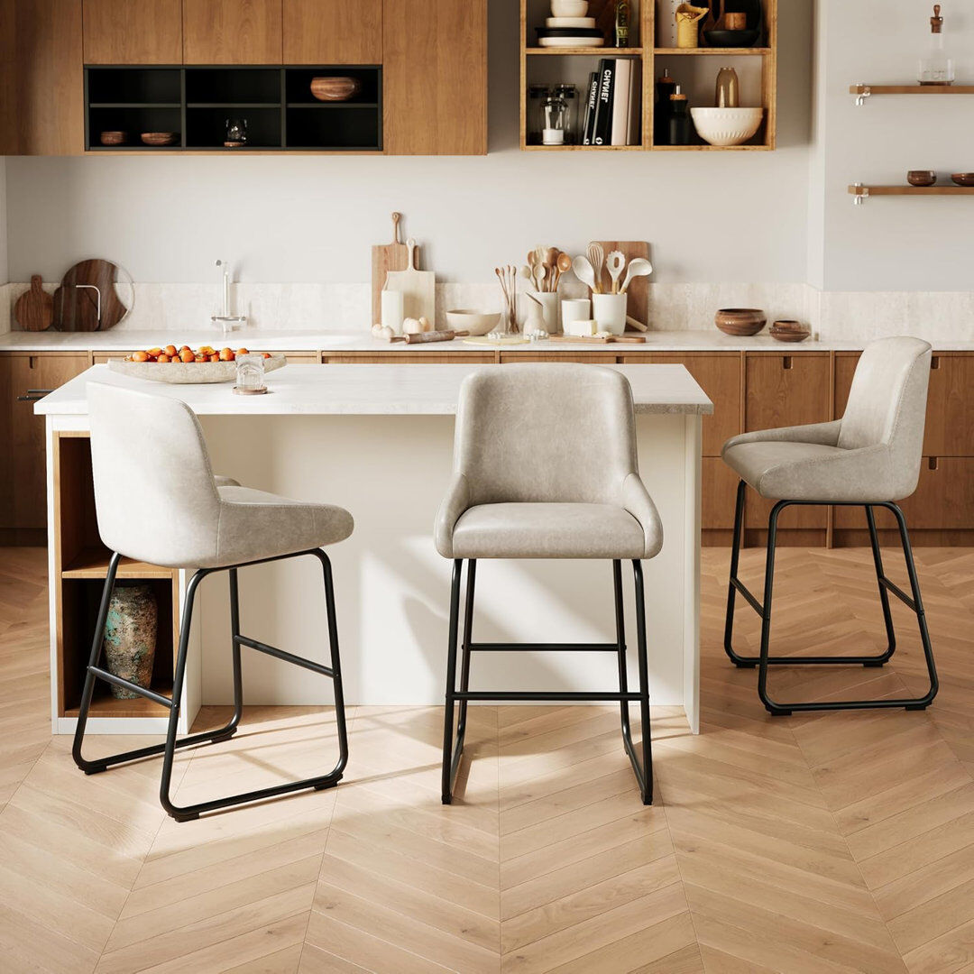 George Oliver Counter Stool with Metal Frame White 3