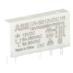 ABB CR-S012VDC1R Steckbares Interface-Relais 1We, A1-A2=12VDC, Output=6A/250VAC 1SVR405501R2010  - 10 Stück