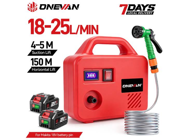 ONEVAN pompe à eau électrique Rechargeable sans fil 260W Portable jardin pelouse arrosage pompe électrique outils pour Makita 18V batterie broche