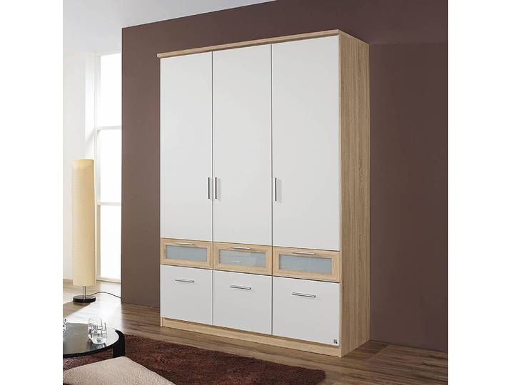 Kombischrank Bochum-Extra 136 x 199 x 56cm Weiß/Beige