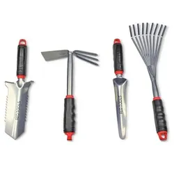 RED TOOLS Garten-Werkzeug-Set Hacke, Stecher, Spaten & Rechen 4tlg.
