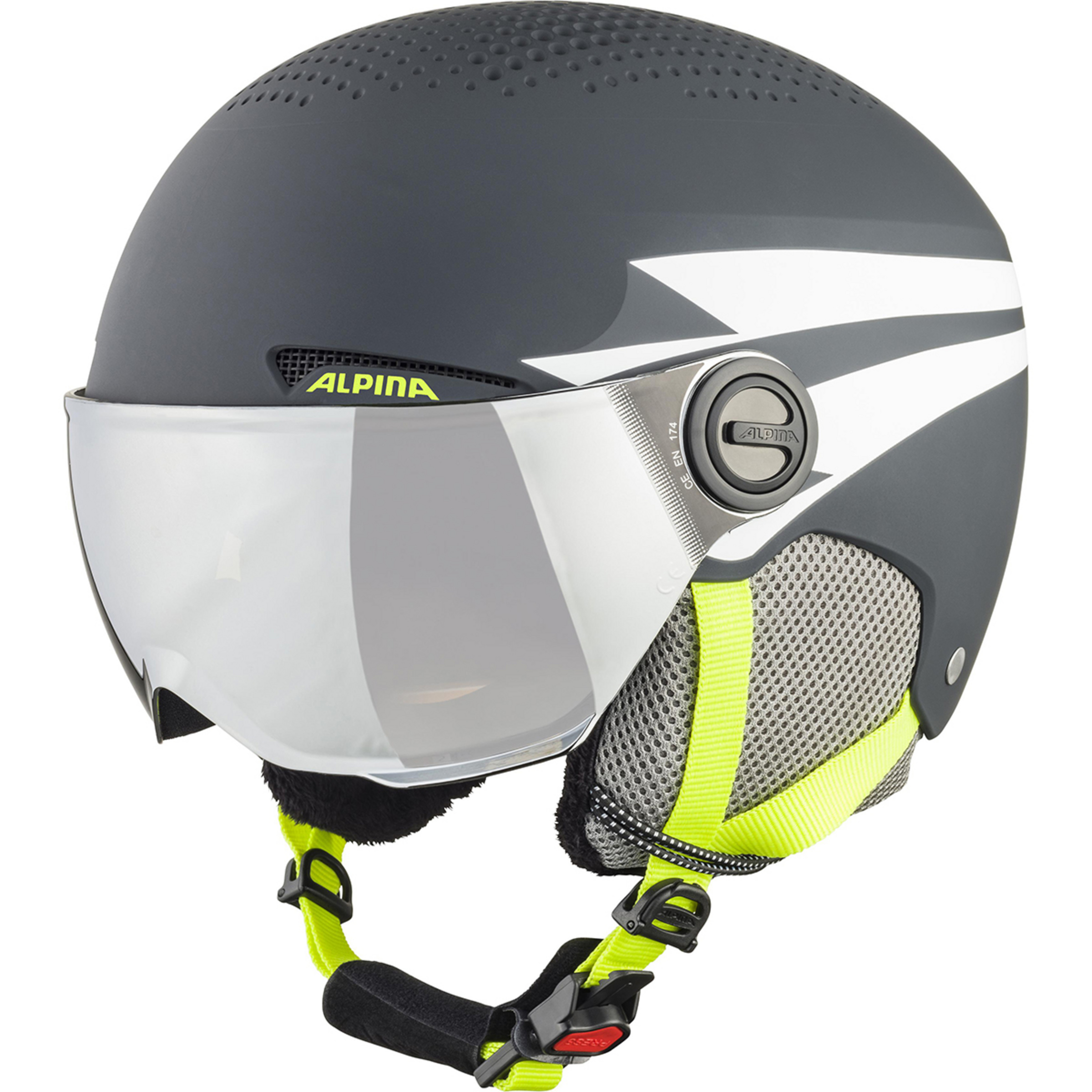 Alpina Zupo Visor Visierhelm Kinder Skihelme grau Größe 51-55CM Freeride | Splitboard | Skifahren