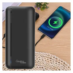 Casativo 2er-Set Powerbank mit 3 USB Ports, je 20.000 mAh, USB-C & 2 USB-A Ports, Quick Charge 3.0 (20000 mAh, 20 W), Powerbank, Schwarz