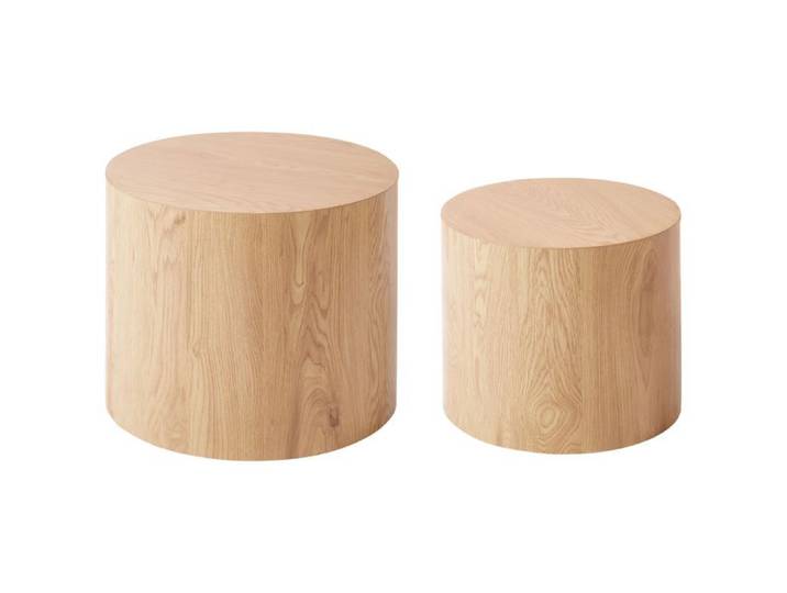 Lot de 2 tables basses MANTI Marron clair