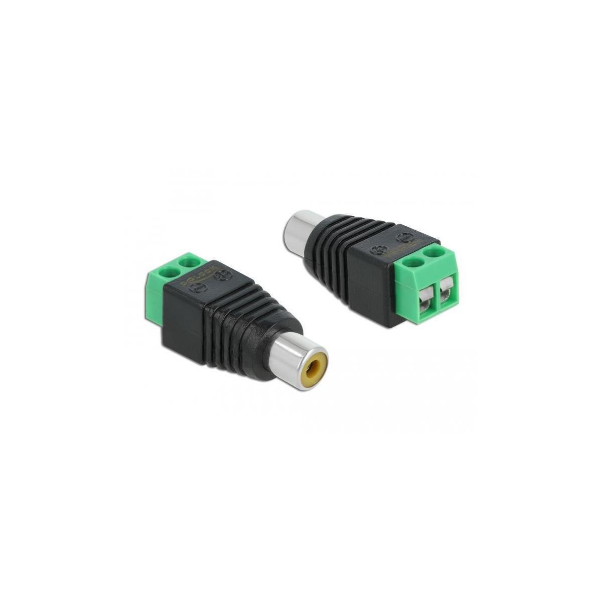 Delock 65418 Adapter Terminalblock 2Pin naar Cinch Buchse
