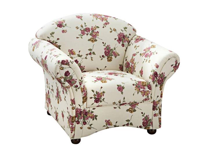 Max Winzer Sessel, Grün, Rot, Beige, Holz, Blume, 96x83x81 cm, Goldenes M, Made in Europe, Wohnzimmer, Sessel, Sonstige Sessel