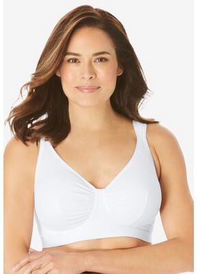 Plus Size Women's Evie Cotton-Comfort Leisure Bra by Leading Lady in White (Size 36 F/G/H)