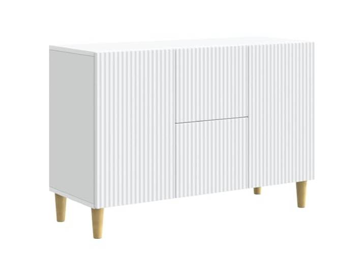 KKgypkn Sideboard Weiß 89 x 34,5 x 60 cm Holzwerkstoff Moderne Anrichte, Stauraum mit Fächern, abgerundete Beine, pflegeleicht