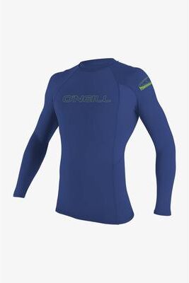 O'Neill Basic Skins 50+ Long Sleeves Rash Guard in Pacific, Size 6, Polyester/Spandex