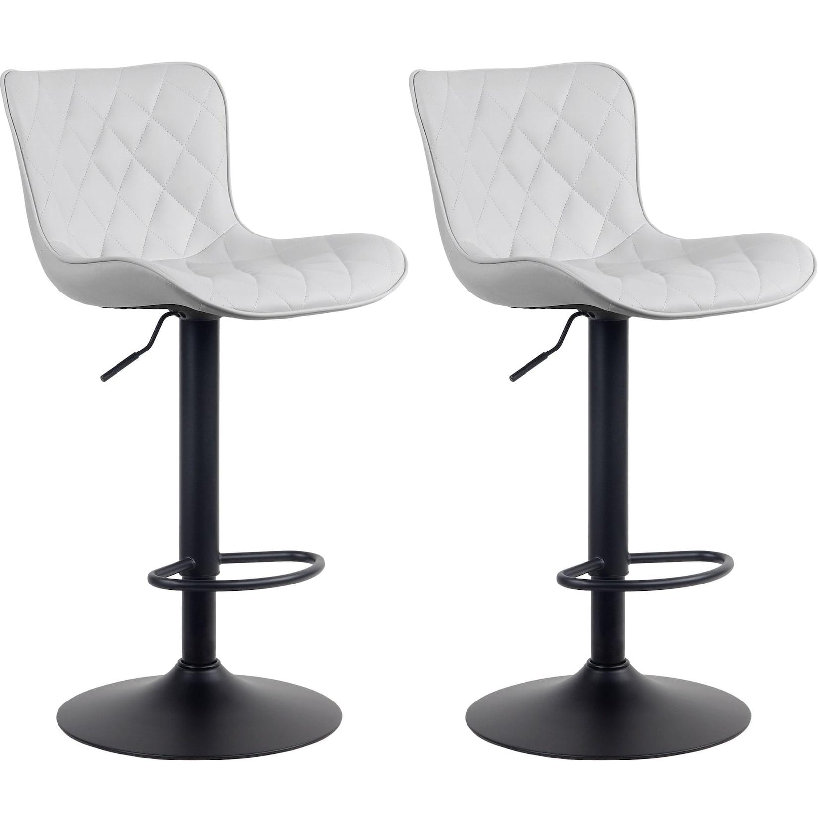 CLP 2er Set Barhocker Emma - Höhenverstellbare Barstühle - 360° Drehstühle Mit Rückenlehne Für Küche Und Bistro