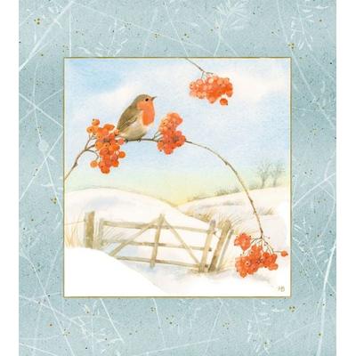 Wand-Adventskalender – Wintermorgen mit Rotkehlchen