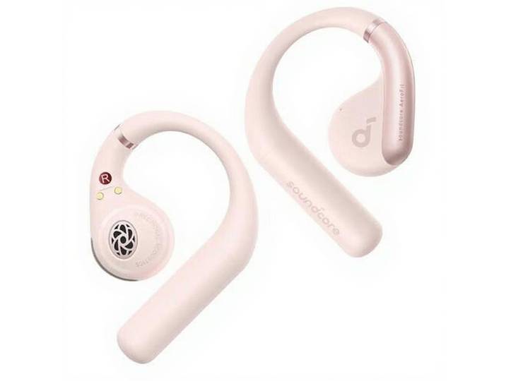 Anker AeroFit draadloze oorhaak-headset voor bellen, muziek, sport en dagelijks gebruik, bluetooth, lichtroze