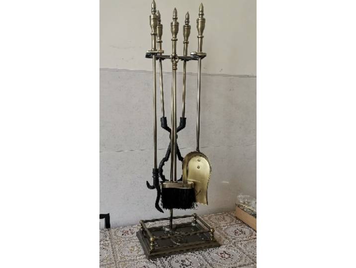 Cast iron real fire fireplace tools Villa real fire fireplace tools Embedded four-piece set