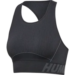 HUMMEL hmlTE CHRISTEL SEAMLESS SPORTS TOP black/asphalt melange XS