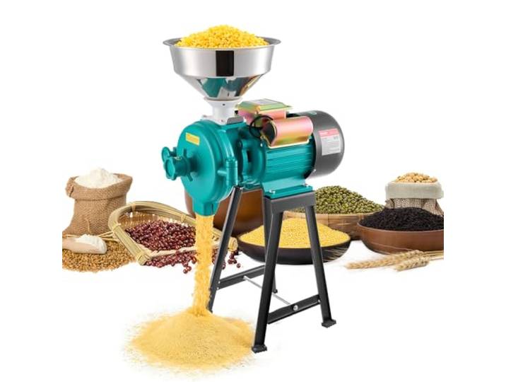 VEVOR Elektrische Getreidemühle 50 kg/h, Getreidemühle 2200 W Gusseisen, Gewürzmühle mit rutschfesten Gummifüßen, für Trockenes Getreide Gewürze Müsli Kaffee Mais Pfeffer, Hochgeschwindigkeit