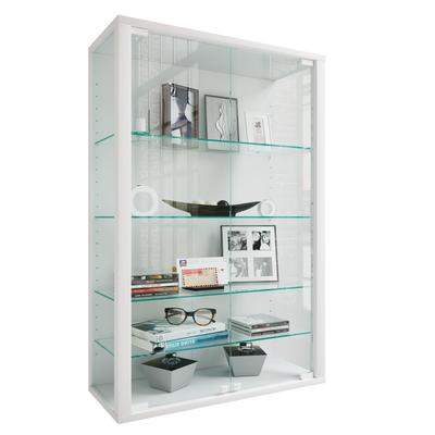 Wandregal VCM "Wandvitrine Hängevitrine Glasvitrine Glas Udina L", weiß, B:60cm T:25cm, Regale, Wandregal