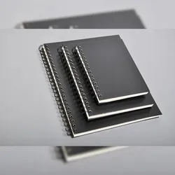 Clairefontaine 5x Skizzenbuch mit Doppelspirale, schwarzer Einband, 24x30cm, 100 Blatt 90g - Schwarz 96666C