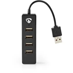 Nedis USB-Hub - USB-A Male - 4x USB A Female - 4-Port port(s) - USB 2.0 - Stromversorgung über USB