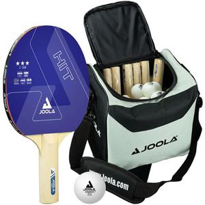 Joola Tischtennisschläger Bag, 45-teiliges Set, aus Holz, rot/schwarz, 14 Schläger, 30 Bälle & Transporttasche