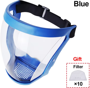 Perfect Picks Market ClearGuard Anti Fog Full Face Shield Mask For Kitchen And Work Protection blue