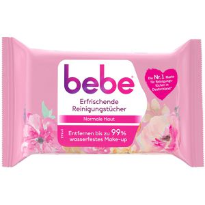 bebe Abschminktücher Erfrischende Reinigungstücher, mit Rosenwasser, für normale Haut, 25 Stück