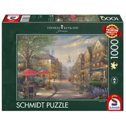 Schmidt Spiele - Erwachsenenpuzzle - Café in München - Thomas Kinkade, 1000 Teile