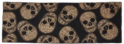 "Saro Lifestyle Elegant Beaded Skulls Table Runner - 13""x35"""