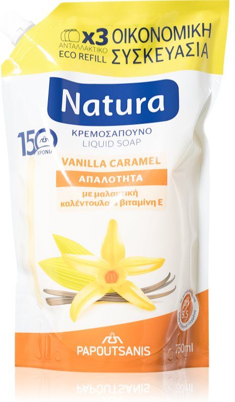 PAPOUTSANIS Natura Vanilla Caramel liquid soap refill 750 ml