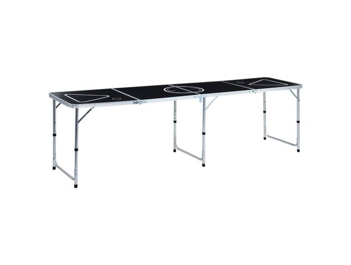 vidaXL Spieltisch Klappbarer Bier-Pong-Tisch 240 cm Schwarz