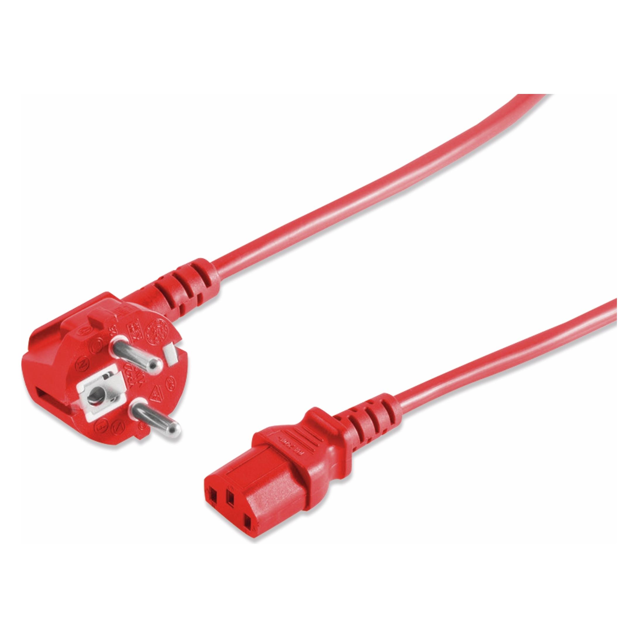 S-Conn Schutzkontakt 90°/Kaltgerätebuchse rot 1,8m (1.80 m) (09-05184)