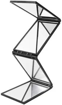 Fusion Finds Foldable Makeup Mirror For Self Hair Cutting & Travel Grooming black