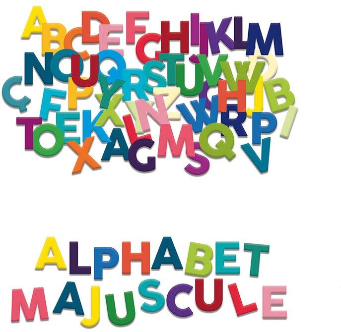 Coffret de magnets en bois 77 lettres majuscules - Vilac