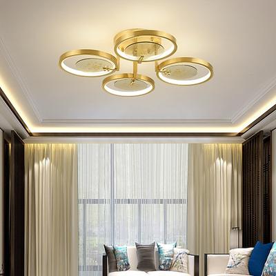 led deckenleuchte dimmbar kreis design 54cm geometrische formen deckenleuchten kupfer 110-240v