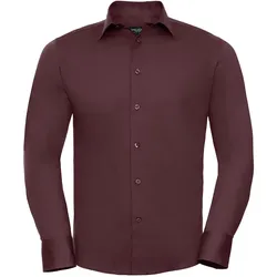 Russell Collection Körperbetontes Stretch Hemd  Langarm, port, 2XL