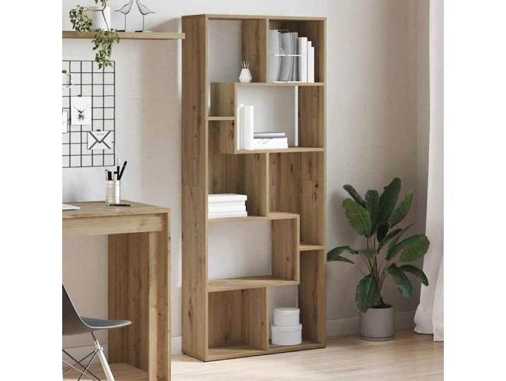Bibliothèque chêne artisanal 67x24x161 cm bois d'ingénierie étagère à livres support à livres étagère de 856015
