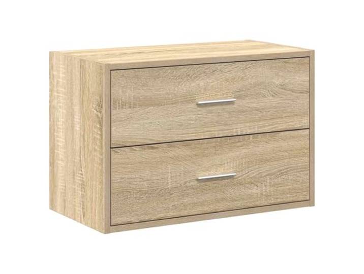 Makastle Schubladenkommode für Schlafzimmer Sonoma-Eiche Holzwerkstoff 60x31x40 cm mit 2 Schubladen