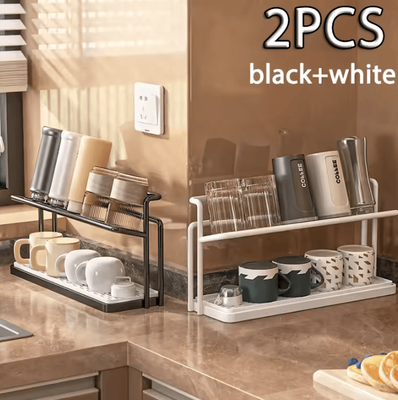 Inspire Curations DryNest 2 Tier Stainless Steel Bottle Drying Rack black X White 2pcs l 2 tier