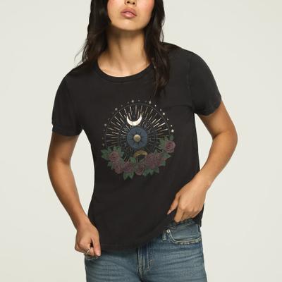 Lucky Brand Celestial Roses Classic Crew in Jet Black, Size 2XL