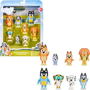 Moose-Toys Spielfigur Bluey 17199, ab 3 Jahre, Familie und Freunde, 6,37,6 cm, 8 Stück
