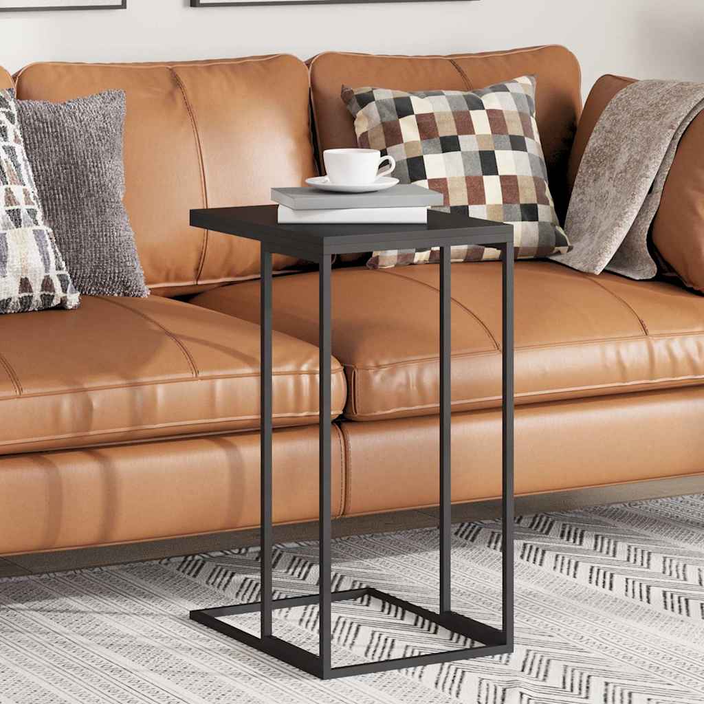 vidaXL Mesa auxiliar de madera contrachapada negro 40x30x59 cm Negro