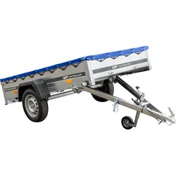 PKW-Anhänger 230x125 UNITRAILER GARDEN 230 KIPP mit blauer Abdeckung