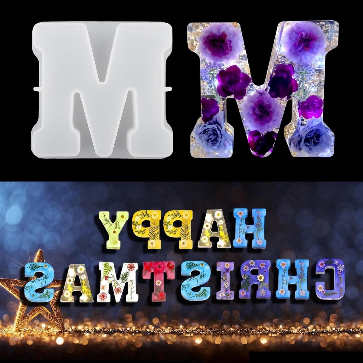 Grote 3D Siliconen Mallen voor Resin Letters voor DIY Epoxy Gieten en Creatieve Ambachten