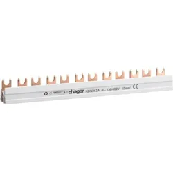 Hager Phasenschiene, 2ph, 17,5mm, 210mm, 10qmm, 63A, Gabel, Isoliert, KDN263A