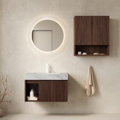 GREATPLANINC Floating Bathroom Vanity and Bathroom Cabinet Combo