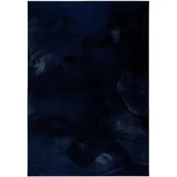 benuta Basic - Kunstfell-Teppich Furry Dunkelblau 160x230 cm
